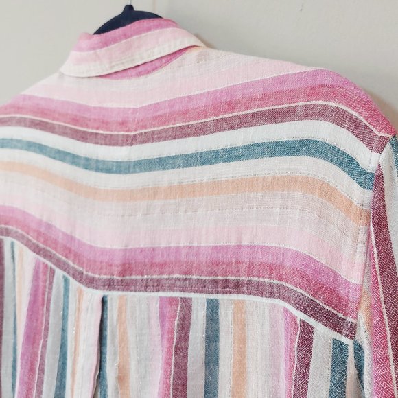 Colorful Striped Button-Up Shirt - Picture 6 of 12